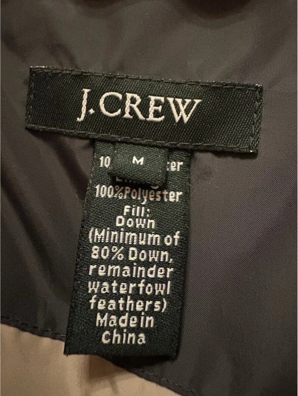 J CREW Expedition Down Puffer Vest Men’s Size M Pockets Dark Green EUC